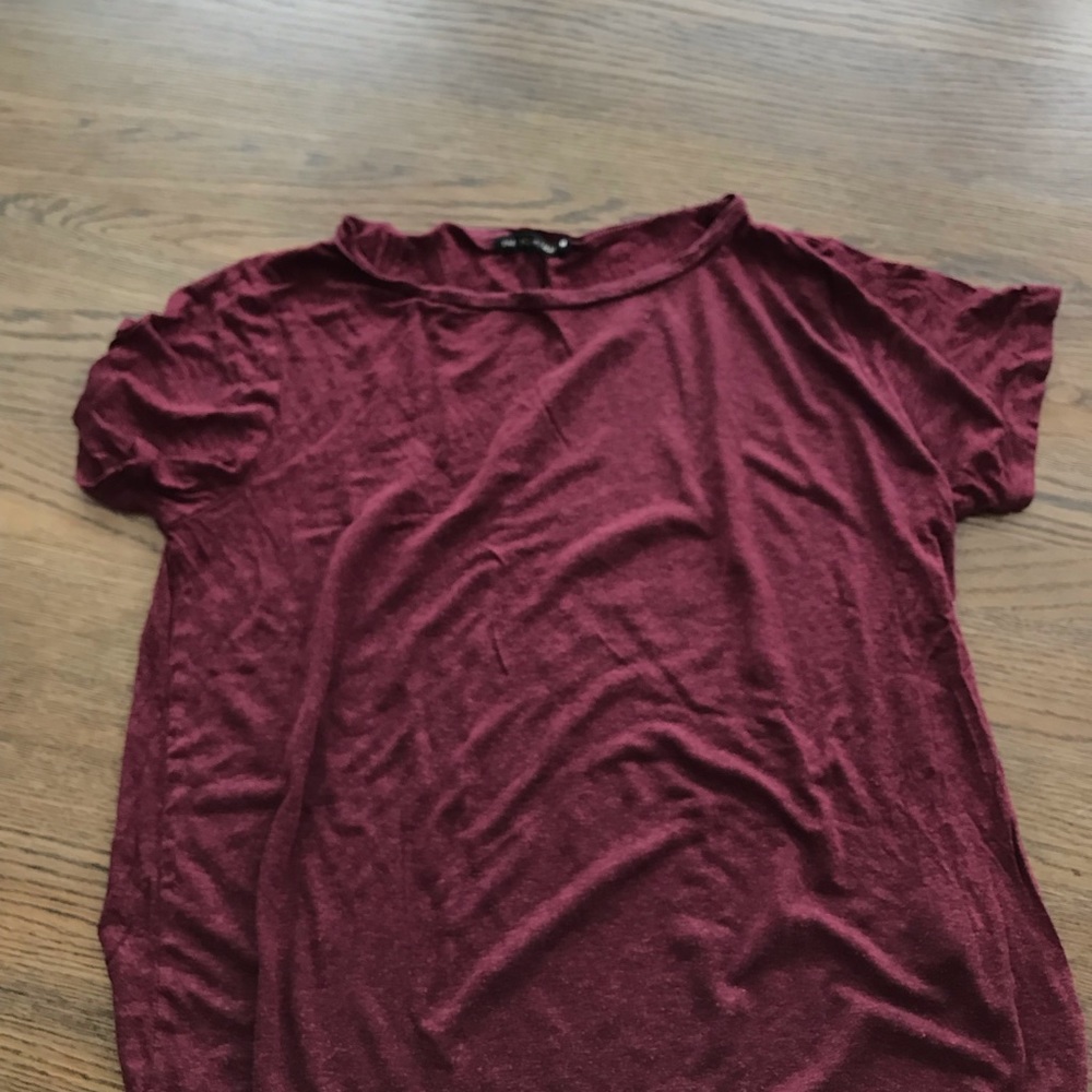 rag and bone maroon loose fitting shirt